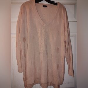 torrid Peachy Blush V-Neck Sweater Size 1